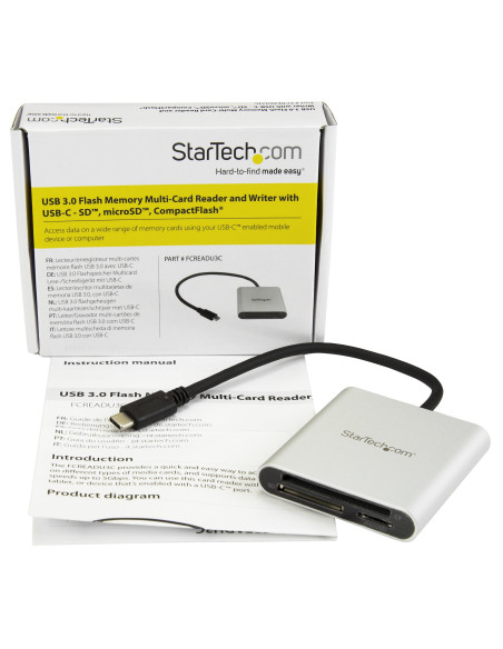 StarTech.com Lettore Multischede esterno per Flash Card SD/MMC/CF USB 3.1 ( Tipo-C ) Gen 1 (5Gbps)