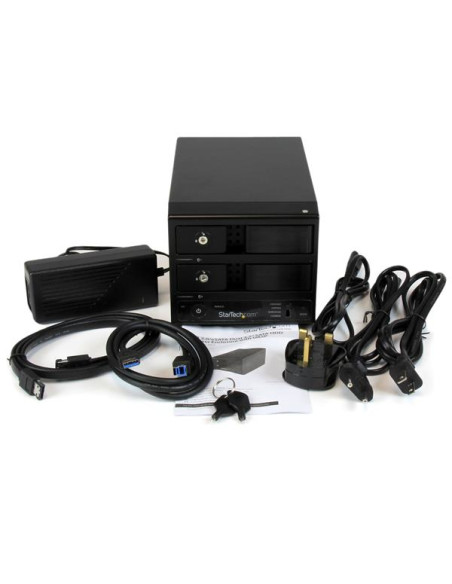 StarTech.com Box Esterno HDD per disco rigido SATA III 3.5" USB 3.0 con UASP - Enclosure Case Disco Rigido a doppio Bay con Hot 