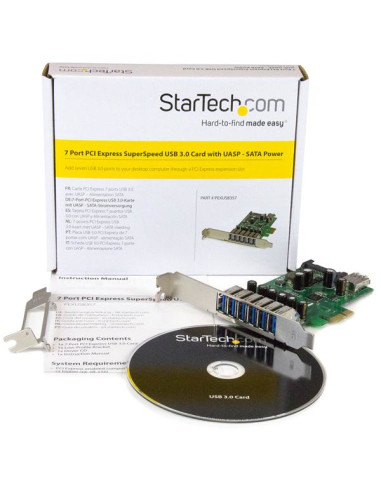 StarTech.com Scheda Espansione PCI Express USB 3.0 a 7 porte con profilo basso e standard - alimentazione SATA
