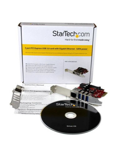 StarTech.com Scheda Espansione PCI Express USB 3.0 a 3 porte con UASP + Gigabit Ethernet
