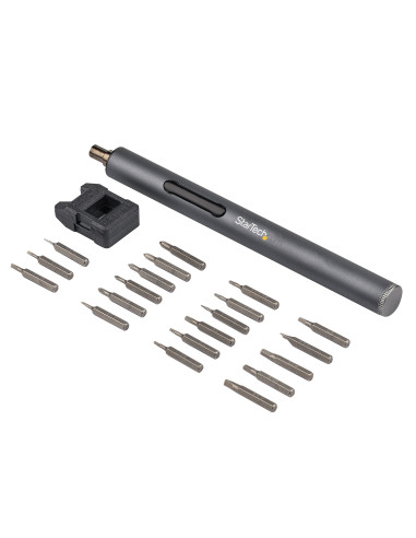 StarTech.com Set di cacciavite elettrico di precisione a 20 punte - Kit di cacciaviti a batteria portatile/mini per riparazioni 