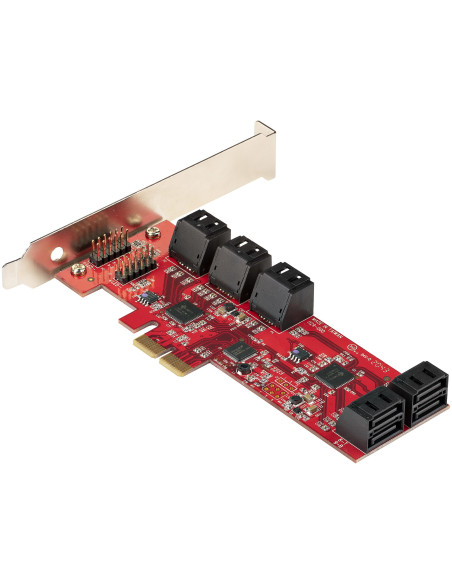 StarTech.com Scheda PCIe SATA - Scheda di Espansione PCIe SATA a 10 porte - 6 Gbps - Staffa a Profilo Basso/Alto - 10 Connettori