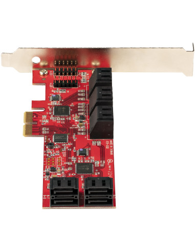 StarTech.com Scheda PCIe SATA - Scheda di Espansione PCIe SATA a 10 porte - 6 Gbps - Staffa a Profilo Basso/Alto - 10 Connettori