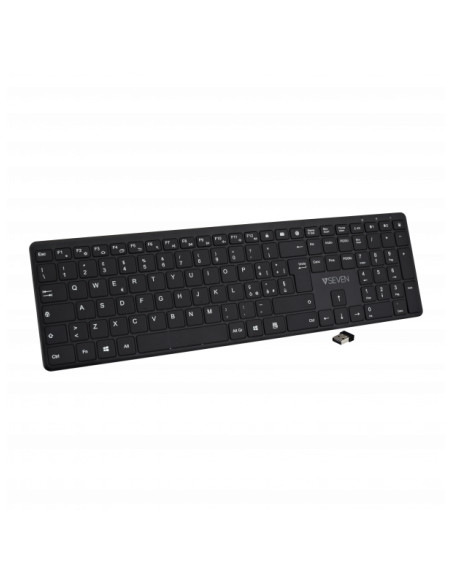 V7 Tastiera Bluetooth KW550ITBT da 2,4 GHZ a due modalità, QWERTY italiano - Nero