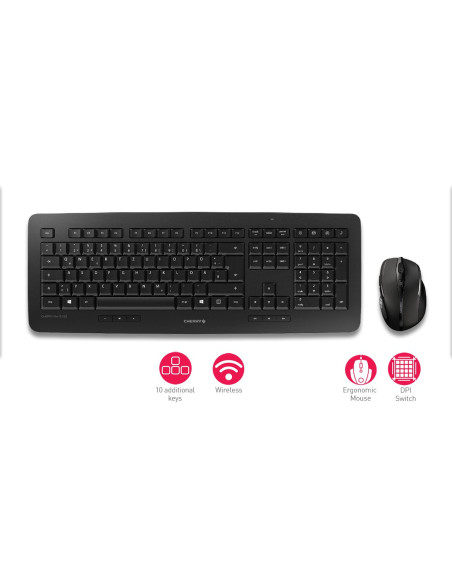 CHERRY DW 5100 tastiera Mouse incluso Casa RF Wireless Ceco, Slovacco Nero