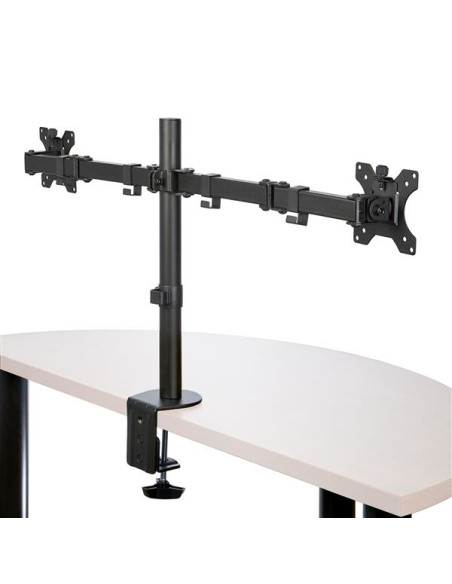StarTech.com Staffa per due monitor con montaggio su scrivania - Design a barre trasversali - Articolabile - Acciaio