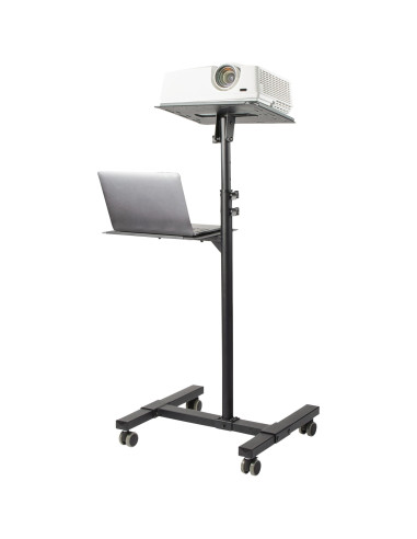 StarTech.com Supporto per proiettore e laptop mobile - Carrello portatile per proiettore resistente (2 ripiani, reggono 10kg cia