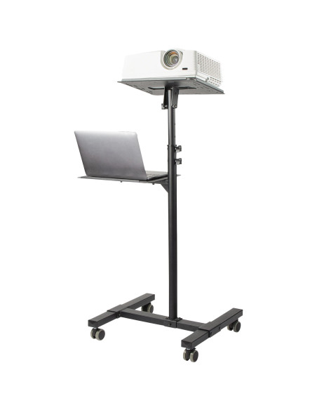 StarTech.com Supporto per proiettore e laptop mobile - Carrello portatile per proiettore resistente (2 ripiani, reggono 10kg cia
