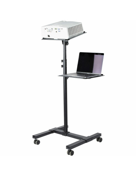 StarTech.com Supporto per proiettore e laptop mobile - Carrello portatile per proiettore resistente (2 ripiani, reggono 10kg cia