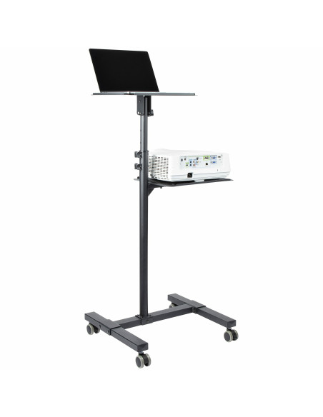 StarTech.com Supporto per proiettore e laptop mobile - Carrello portatile per proiettore resistente (2 ripiani, reggono 10kg cia