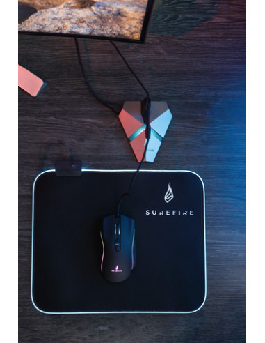 SureFire Silent Flight RGB-320 Tappetino per mouse per gioco da computer Nero