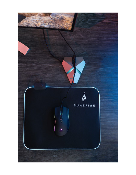 SureFire Silent Flight RGB-320 Tappetino per mouse per gioco da computer Nero