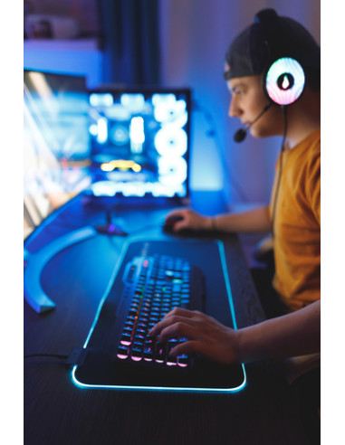 SureFire Silent Flight RGB-680 Tappetino per mouse per gioco da computer Nero