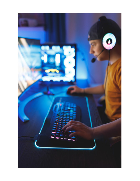 SureFire Silent Flight RGB-680 Tappetino per mouse per gioco da computer Nero