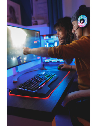 SureFire Silent Flight RGB-680 Tappetino per mouse per gioco da computer Nero