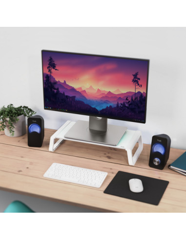 Trust 25351 Supporti a parete per TV Scrivania Trasparente, Bianco