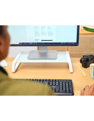 Trust 25351 Supporti a parete per TV Scrivania Trasparente, Bianco