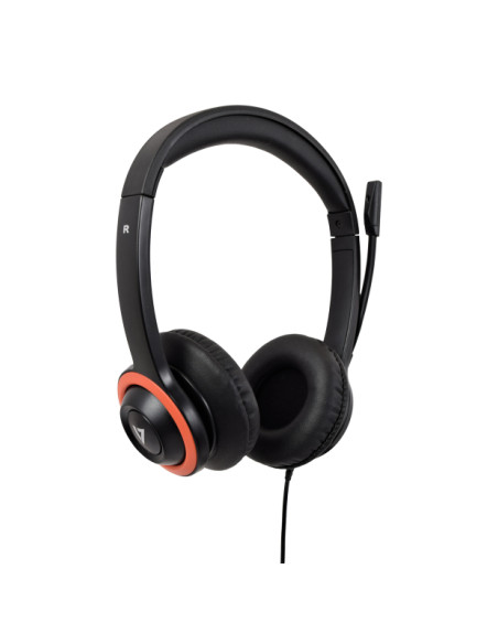 V7 Cuffie K-12 per l'istruzione Safesound con microfono, limitazione del volume, antimicrobico, cavo USB da 2 m, laptop, Chromeb