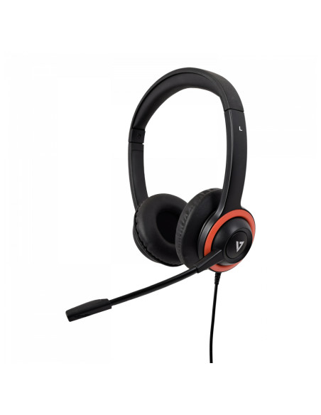 V7 Cuffie K-12 per l'istruzione Safesound con microfono, limitazione del volume, antimicrobico, cavo USB da 2 m, laptop, Chromeb