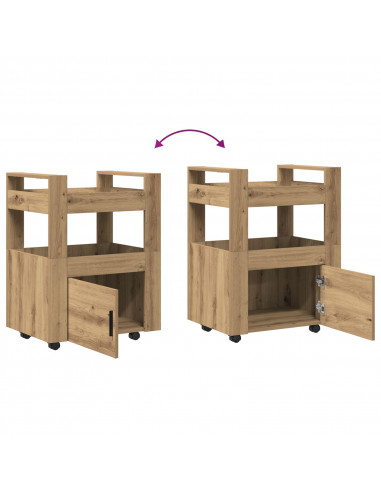 Carrello da Cucina  Rovere Artigianale 60x45x80 cm Legno Ingegnerizzato