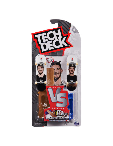Tech Deck , Plan B Skateboards, Serie Versus, Confezione da 2 Fingerboard da Collezione e Set di Ostacoli, Miniskate, Giocattoli