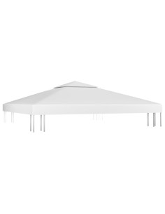 Copertura Superiore per Gazebo a 2 Strati 310 g/m² 3x3 m Bianca 2