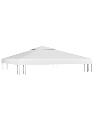 Copertura Superiore per Gazebo a 2 Strati 310 g/m² 3x3 m Bianca