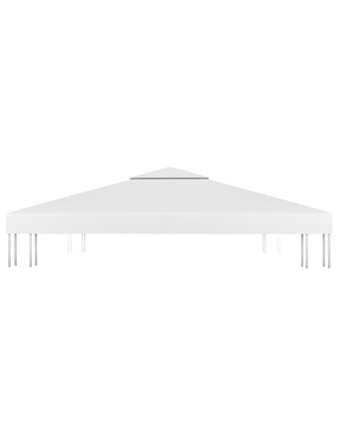 Copertura Superiore per Gazebo a 2 Strati 310 g/m² 3x3 m Bianca