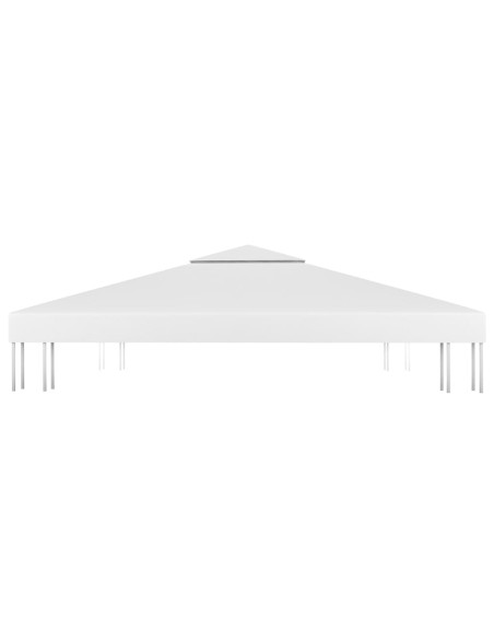 Copertura Superiore per Gazebo a 2 Strati 310 g/m² 3x3 m Bianca