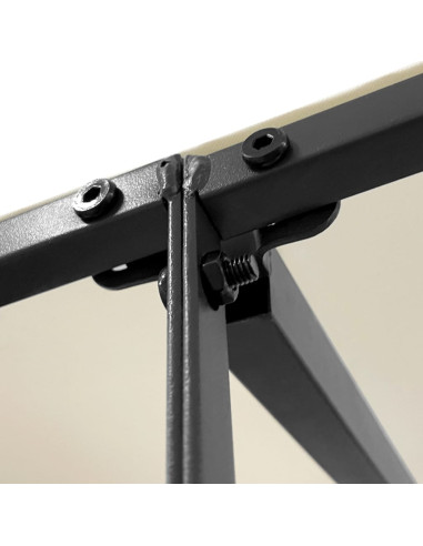 Tettoia Crema 2x2,3 m 180 g/m² Tessuto e Acciaio