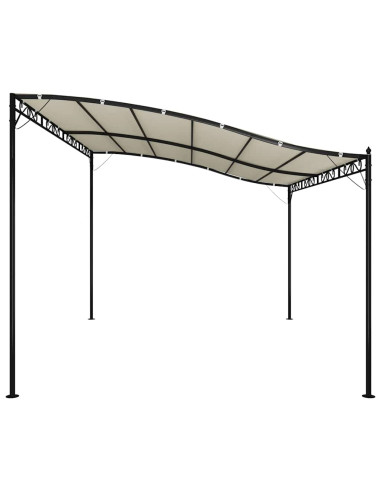 Tettoia Crema 4x3 m 180 g/m² Tessuto e Acciaio
