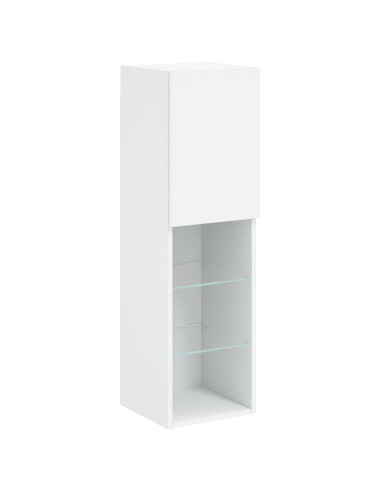 Set Mobili TV a Muro 8 pz con Luci LED Bianco