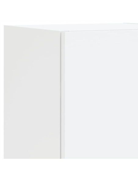 Set Mobili TV a Muro 8 pz con Luci LED Bianco