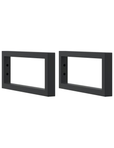 Reggimensole per Lavabo 2 pz Nere Rettangolari in Acciaio