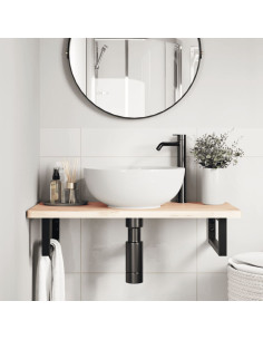 Reggimensole per Lavabo 2 pz Nere Rettangolari in Acciaio 2