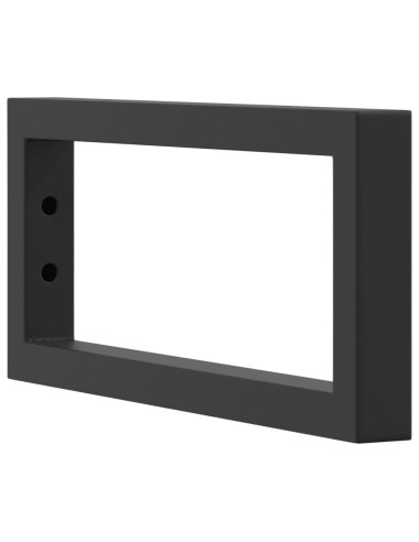 Reggimensole per Lavabo 2 pz Nere Rettangolari in Acciaio