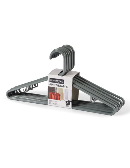 ATTACCAPANNI PLASTICA  8 PZ CENERE