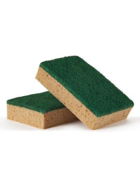 SPUGNA TABACCO +FIBRA ABRASIVA 10PZ