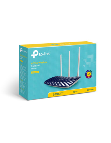 TP-Link AC750 router wireless Fast Ethernet Dual-band (2.4 GHz/5 GHz) Nero, Bianco