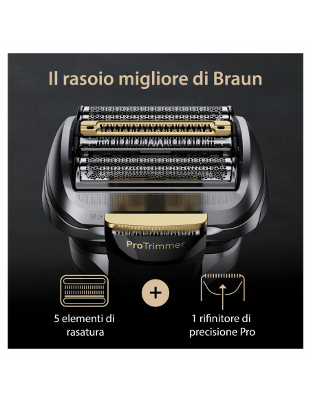 Braun Series 9 Pro+ 9510s Wet & Dry Rasoio Trimmer Nero