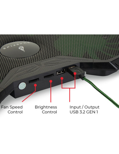 SureFire Bora base di raffreddamento per laptop 43,2 cm (17") 1200 Giri/min Nero
