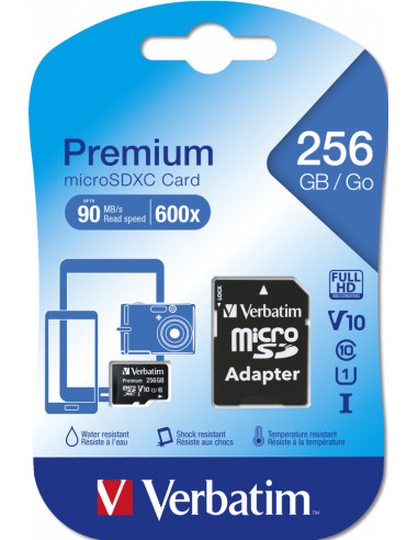 Verbatim Premium U1 256 GB MicroSDXC UHS-I Classe 10