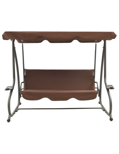 Panchina a Dondolo da Giardino con Baldacchino Caffè