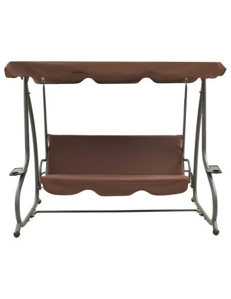 Panchina a Dondolo da Giardino con Baldacchino Caffè