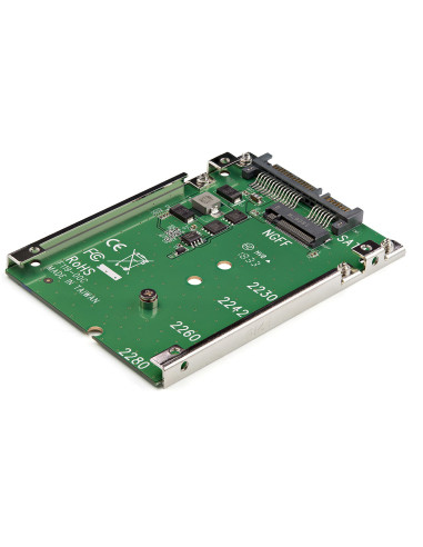 StarTech.com Adattatore da SSD M.2 SATA a SATA da 2,5", convertitore da M.2 NGFF a SATA, altezza 7 mm, adattatore per unità dis