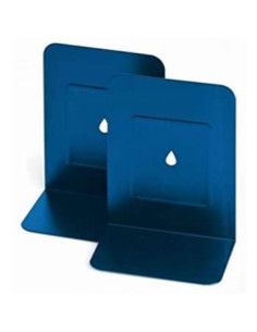 COPPIA 2 REGGILIBRI IN METALLO BLU