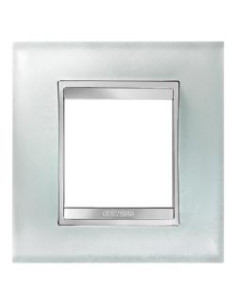 PLACCA LUX INT.2P VETRO GHIACCIO