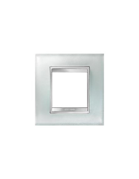 PLACCA LUX INT.2P VETRO GHIACCIO