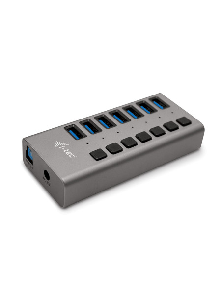 i-tec U3CHARGEHUB7 Caricabatterie per dispositivi mobili Universale Grigio AC Ricarica rapida Interno