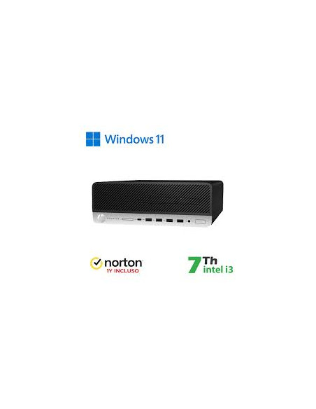 RINOVO PC HP 600-800 G3 SFF i3-7X00 DDR4 8GB SSD 256GB W11P NO DVD GRADE A 1Y + NORTON